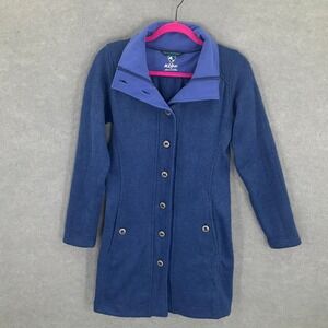 Kuhl Alfapaca Fleece‎ Coat Jacket Womens XS Full Button Up Pockets Blue Outdoor